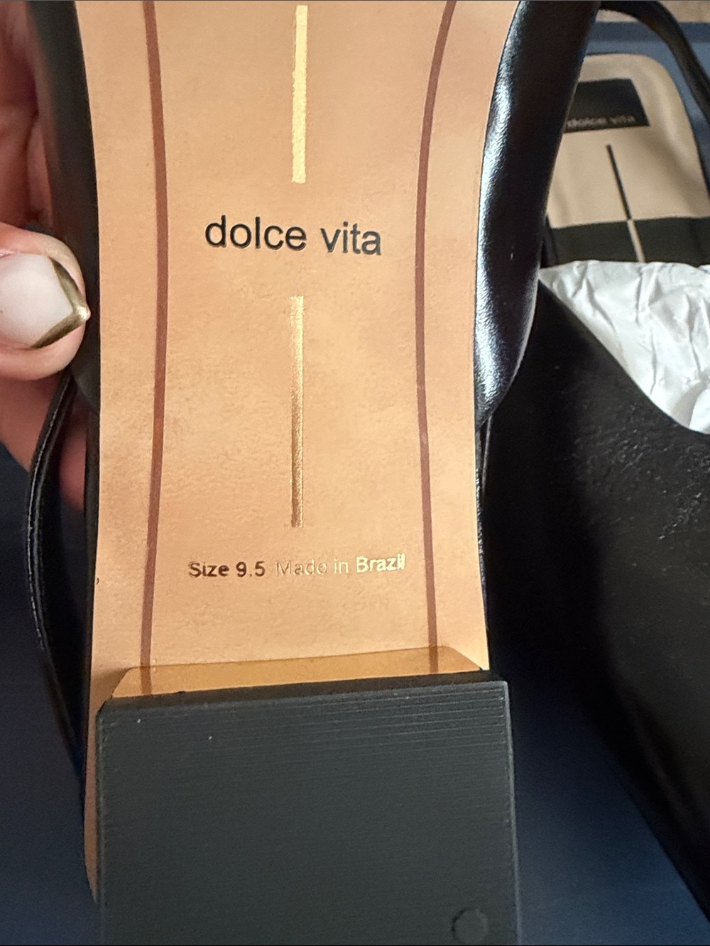 Dolce Vita Black Pointed Slingback Mules - Picture 4 of 4